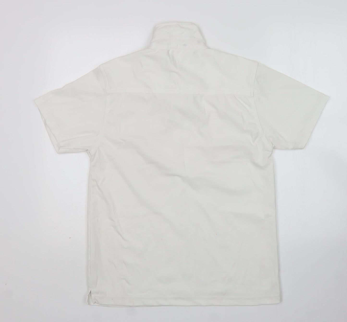 UrbanSpirit Womens White  Polyester Basic Polo Size M Collared