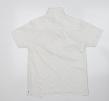 UrbanSpirit Womens White  Polyester Basic Polo Size M Collared