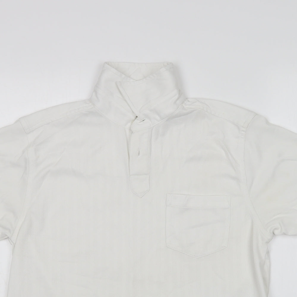 UrbanSpirit Womens White  Polyester Basic Polo Size M Collared