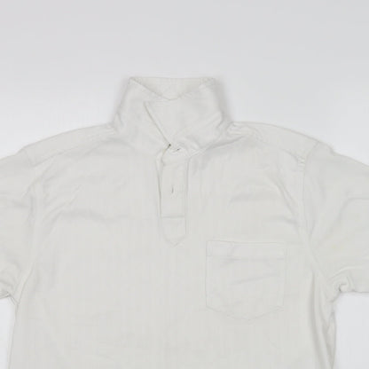 UrbanSpirit Womens White  Polyester Basic Polo Size M Collared