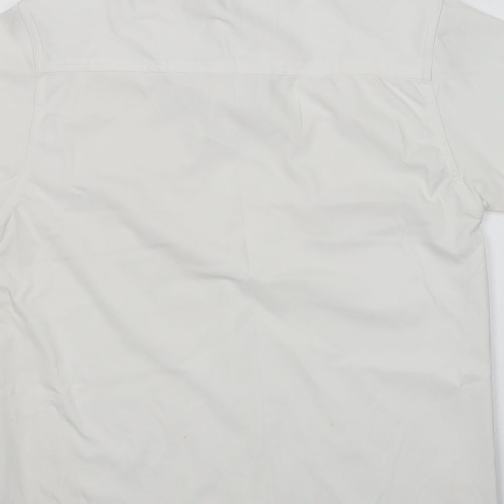 UrbanSpirit Womens White  Polyester Basic Polo Size M Collared