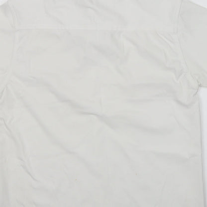 UrbanSpirit Womens White  Polyester Basic Polo Size M Collared