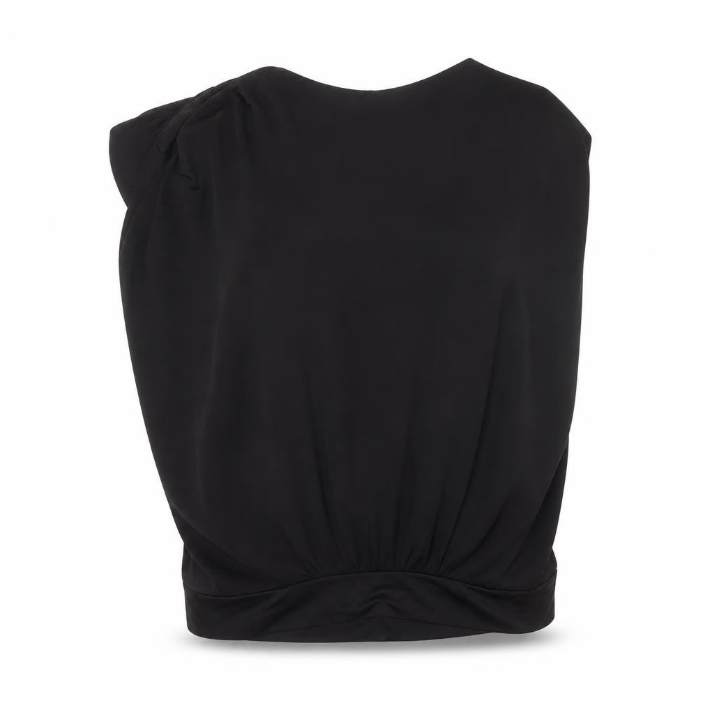 Womens UK Size M Amisu Black Basic Blouse