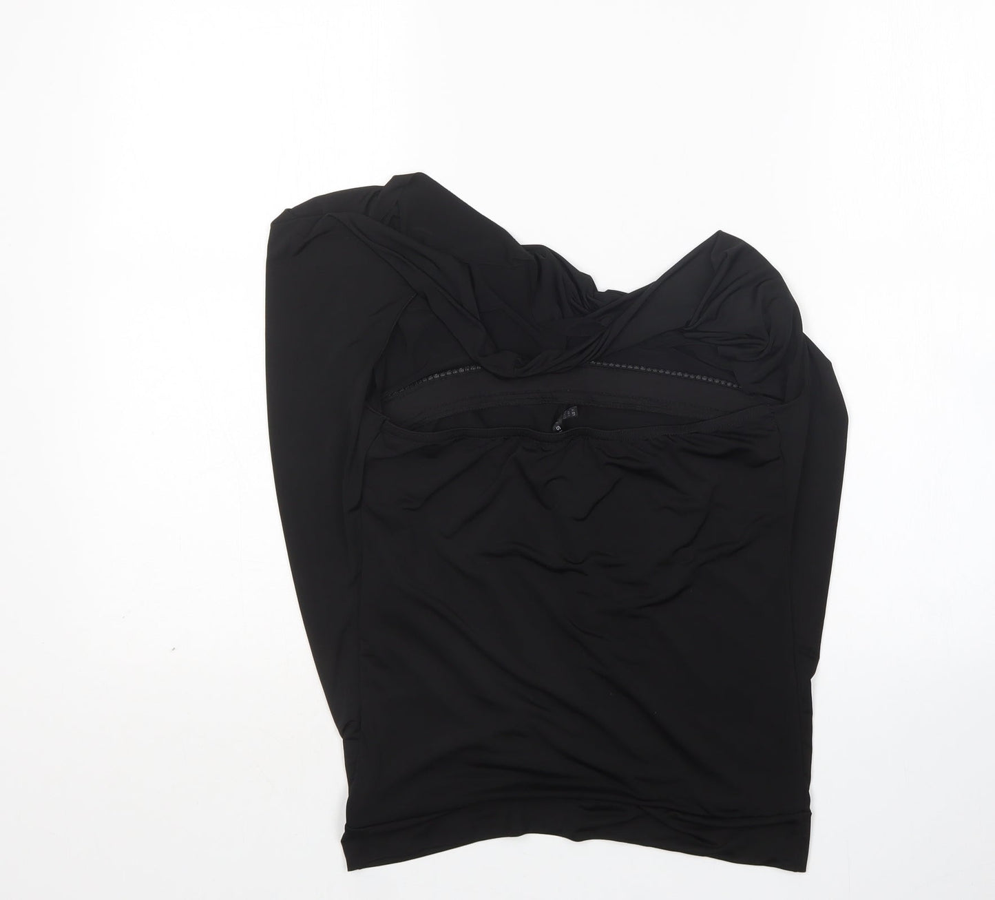 Womens UK Size M Amisu Black Basic Blouse
