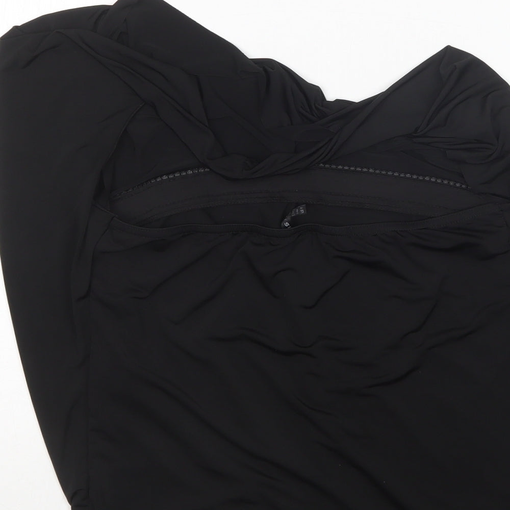 Womens UK Size M Amisu Black Basic Blouse