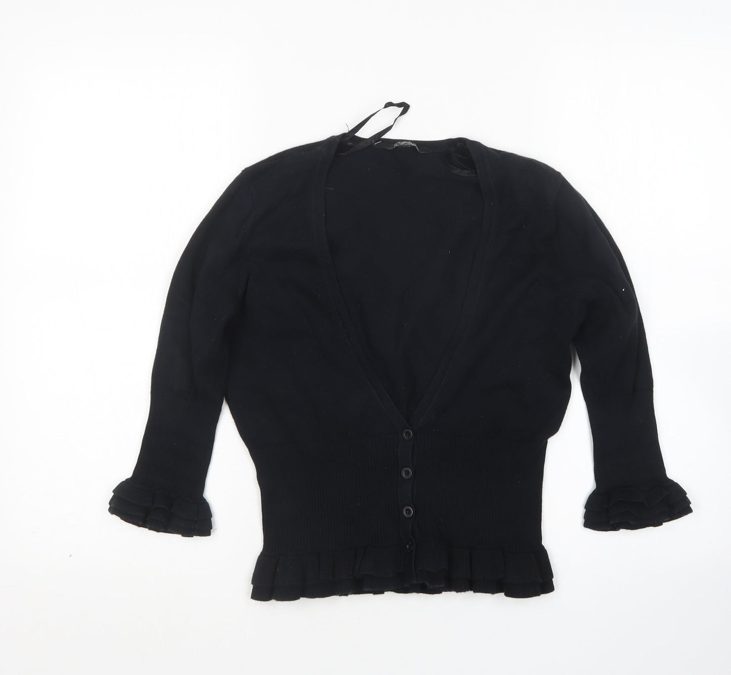 Womens UK Size 10 Star Black Cardigan Jumper