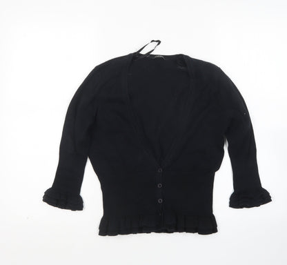 Womens UK Size 10 Star Black Cardigan Jumper