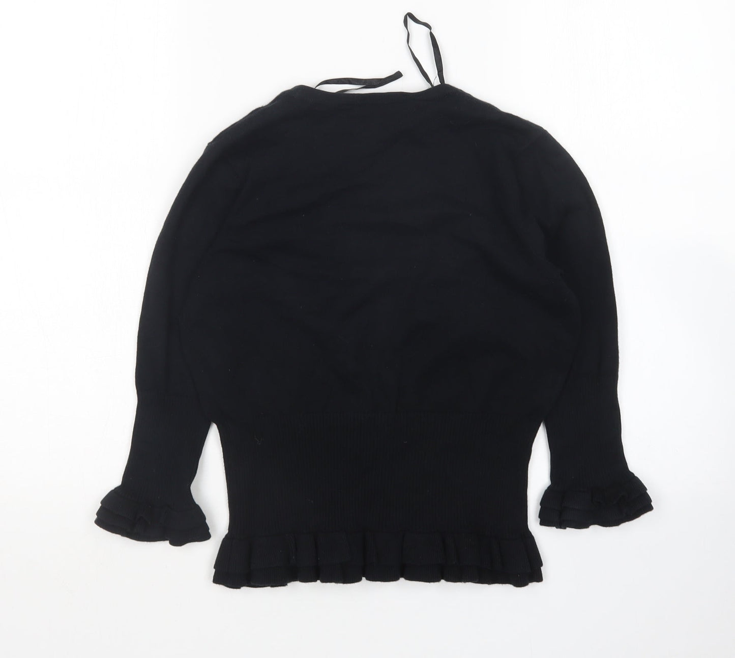 Womens UK Size 10 Star Black Cardigan Jumper