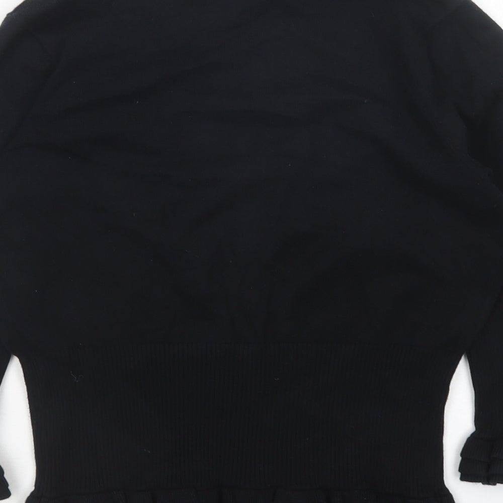 Womens UK Size 10 Star Black Cardigan Jumper
