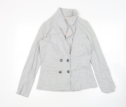 Denim Co Womens Grey V-Neck  Cotton Cardigan Jumper Size 8