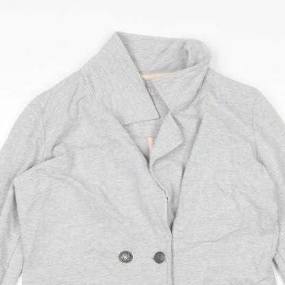 Denim Co Womens Grey V-Neck  Cotton Cardigan Jumper Size 8