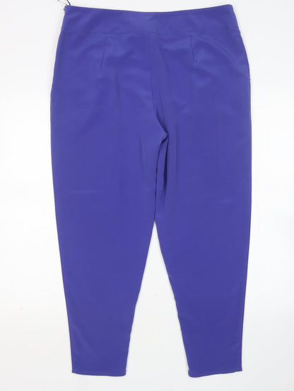 Jane Norman Womens Blue  Polyester Trousers  Size 14 L26 in Regular