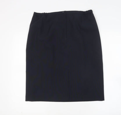 Agenda Womens Blue  Polyester Straight & Pencil Skirt Size 16
