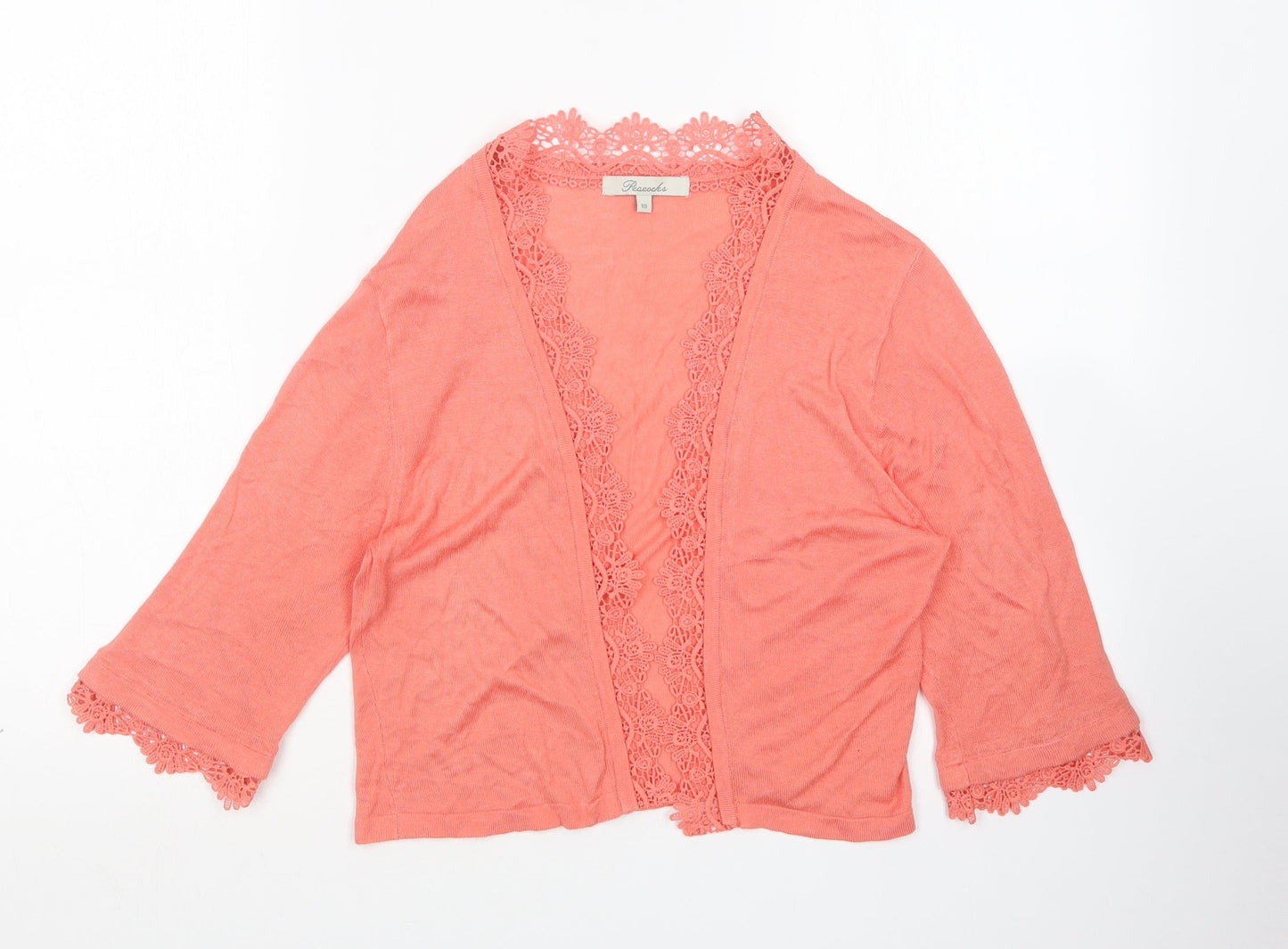 Womens UK Size 10 Peacocks Pink Cardigan Jumper