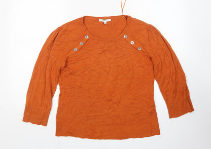 Klass Womens Brown Round Neck   Pullover Jumper Size M