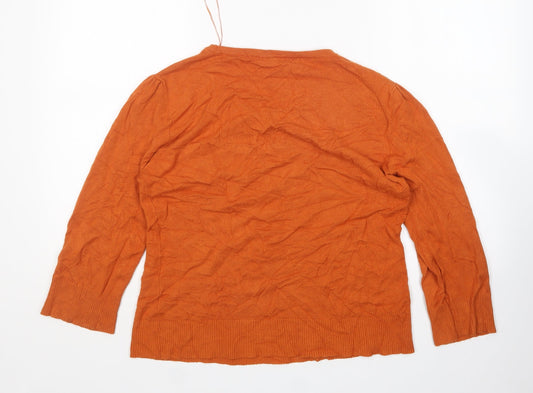 Klass Womens Brown Round Neck   Pullover Jumper Size M