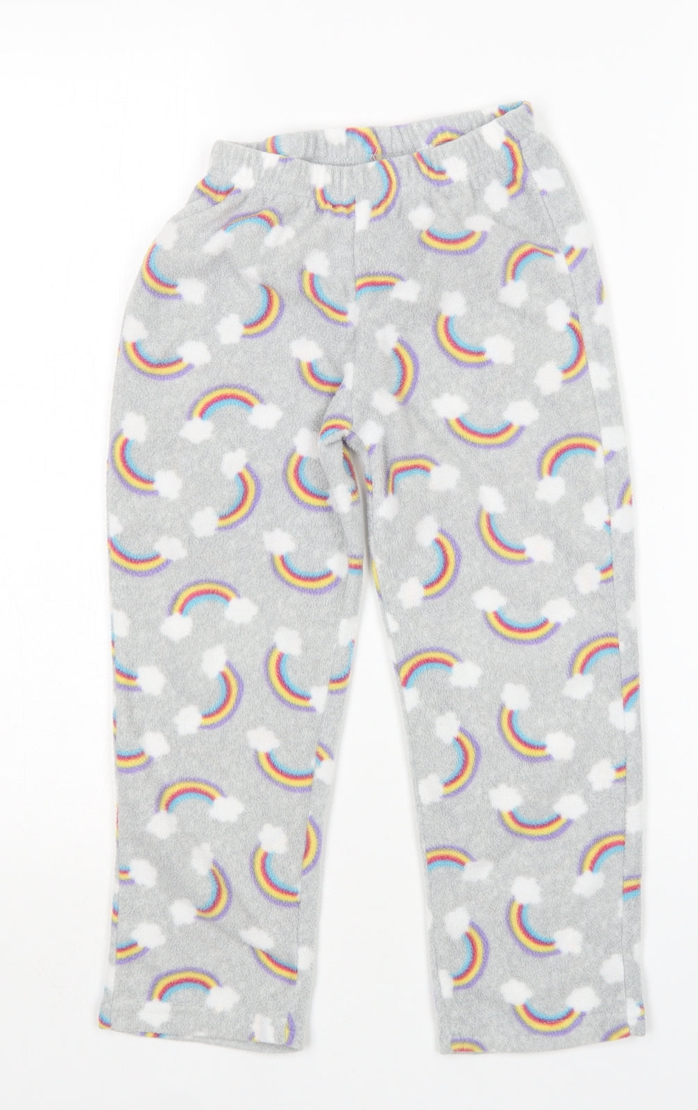 Additional front view of hullabaloo girls’ multicoloured polyester pyjama pants, size 5-6, years