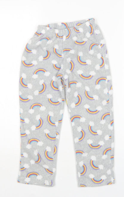 Additional front view of hullabaloo girls’ multicoloured polyester pyjama pants, size 5-6, years