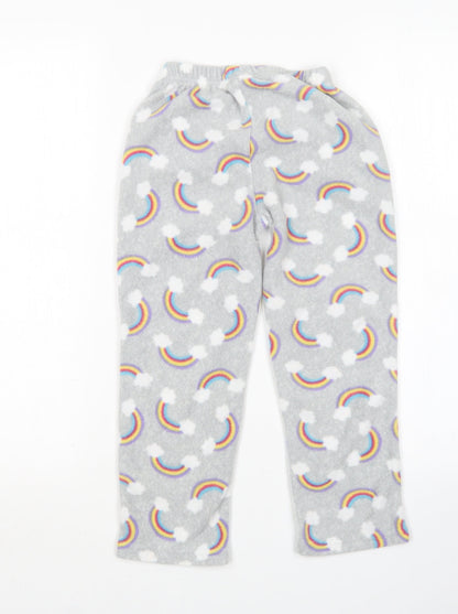 Back view of hullabaloo girls’ multicoloured polyester pyjama pants, size 5-6, years
