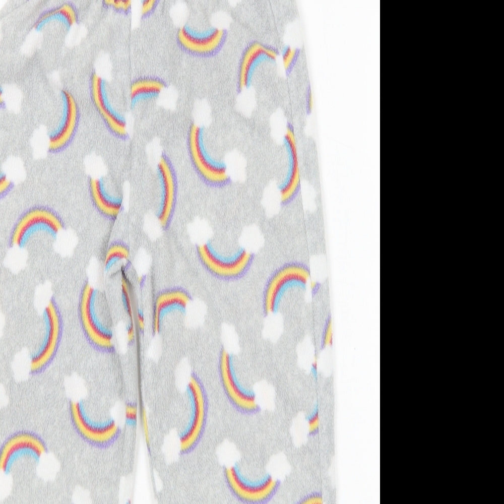 Close-up detail of hullabaloo girls’ multicoloured polyester pyjama pants, size 5-6, years
