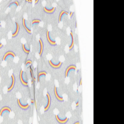 Close-up detail of hullabaloo girls’ multicoloured polyester pyjama pants, size 5-6, years