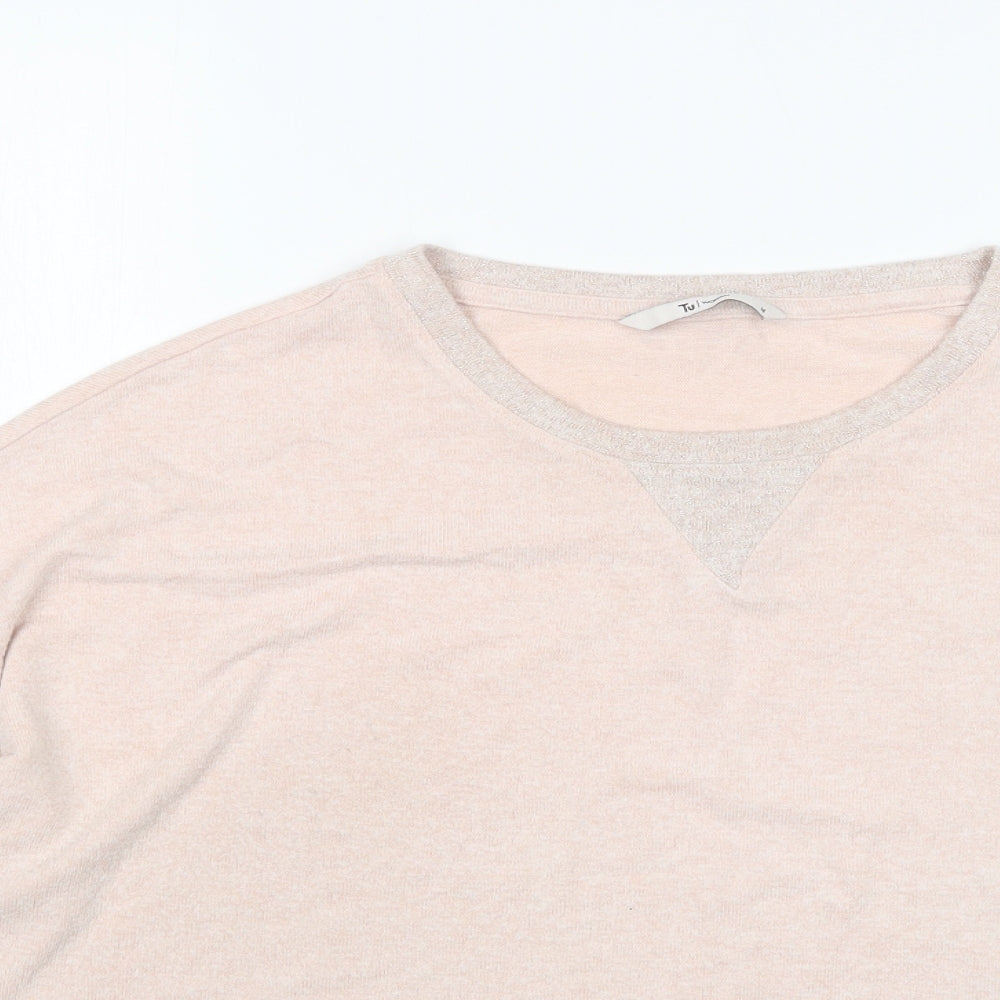 TU Womens Pink Round Neck  Viscose Pullover Jumper Size 14