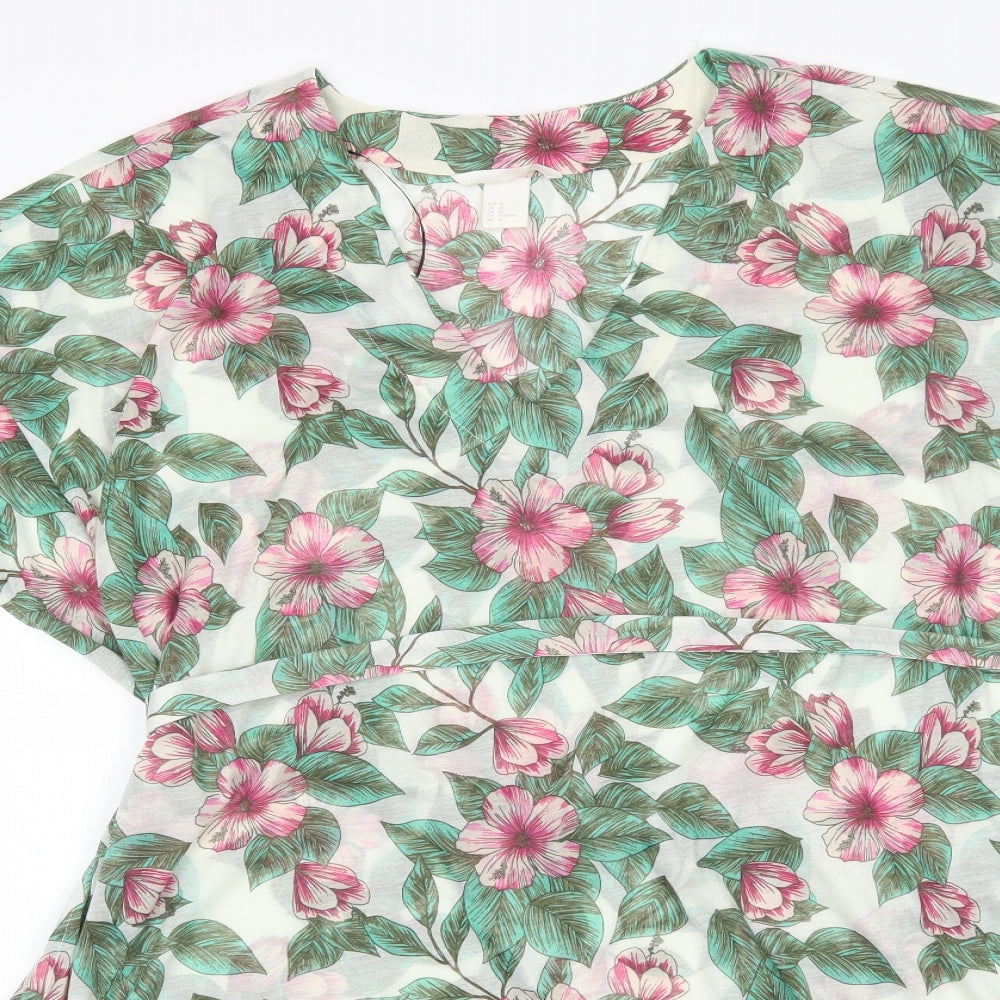 Womens UK Size M H&M Green Basic Blouse