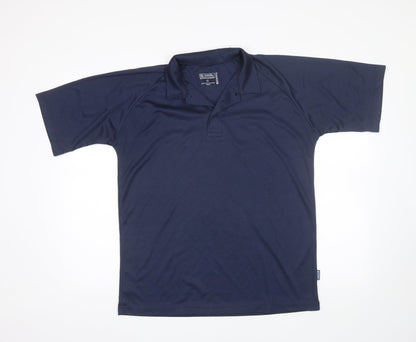 Cool Workwear Mens Blue  Polyester  Polo Size M Collared