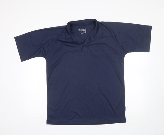 Cool Workwear Mens Blue  Polyester  Polo Size M Collared