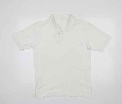 Preworn Mens White  Cotton  Polo Size XL Collared
