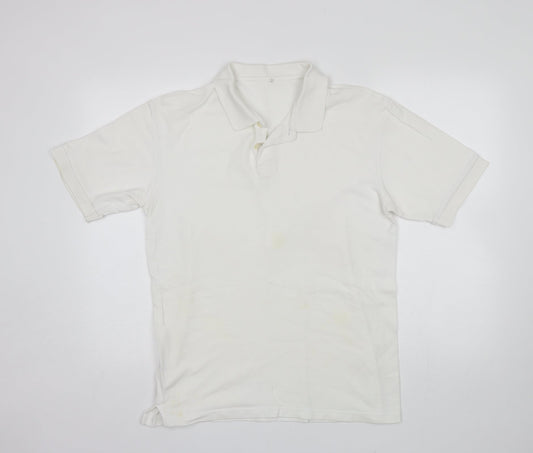 Preworn Mens White  Cotton  Polo Size XL Collared