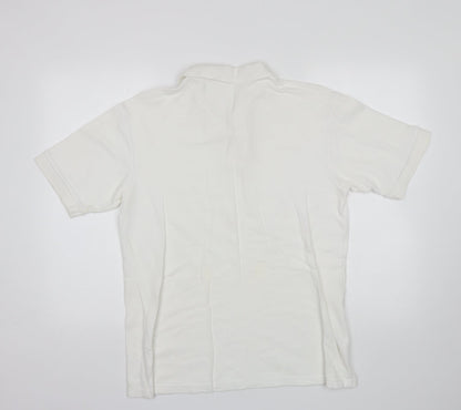 Preworn Mens White  Cotton  Polo Size XL Collared