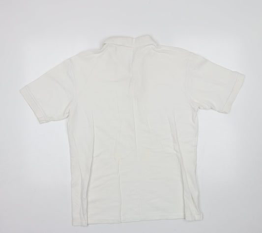 Preworn Mens White  Cotton  Polo Size XL Collared