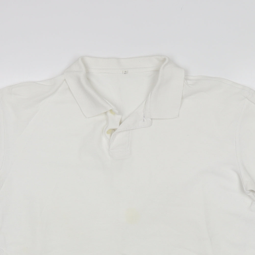 Preworn Mens White  Cotton  Polo Size XL Collared