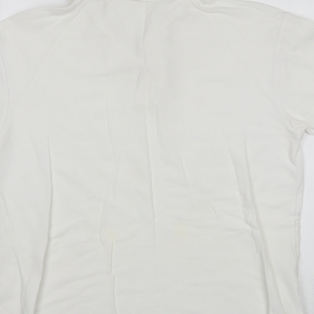 Preworn Mens White  Cotton  Polo Size XL Collared