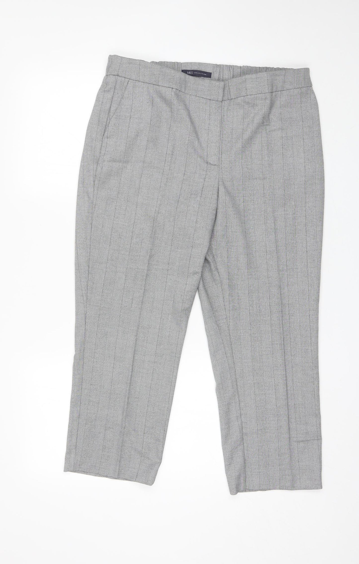 Womens UK Size 14 Marks and Spencer Regular Fit Dress Pants Grey Trousers