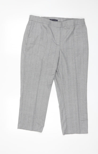 Womens UK Size 14 Marks and Spencer Regular Fit Dress Pants Grey Trousers