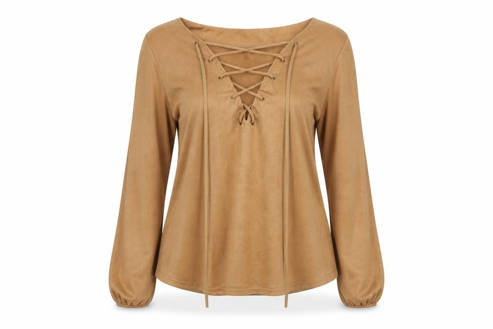 Womens UK Size 8 Missguided Brown Basic Blouse