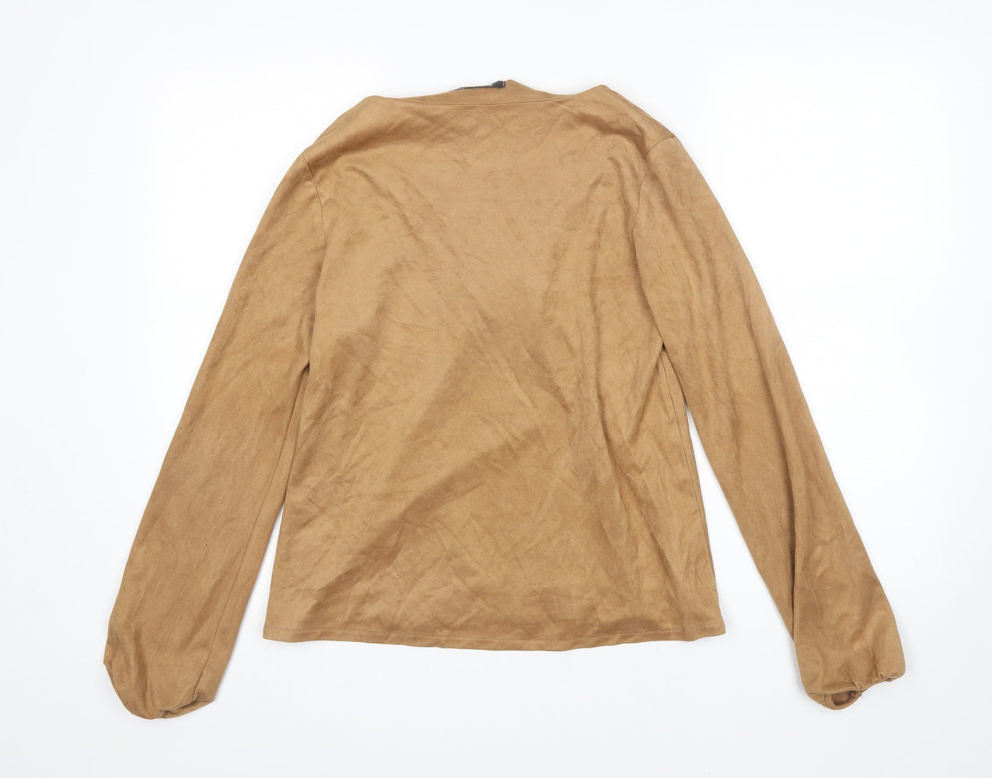 Womens UK Size 8 Missguided Brown Basic Blouse