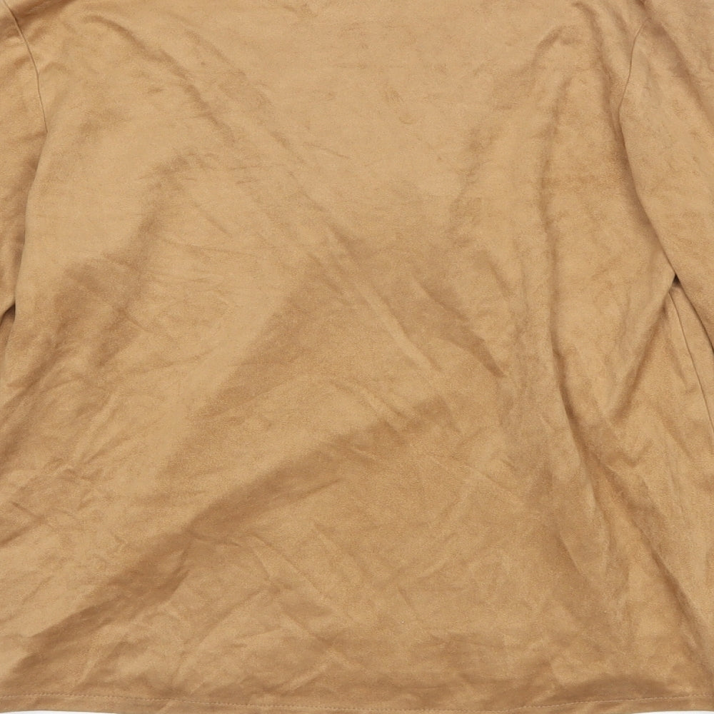 Womens UK Size 8 Missguided Brown Basic Blouse