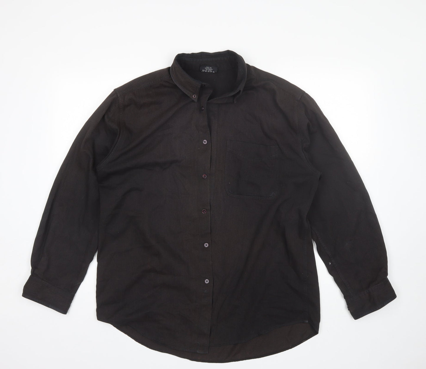 Mens UK Size L Originals Brown  Button-Up Long Sleeve Casual Shirt