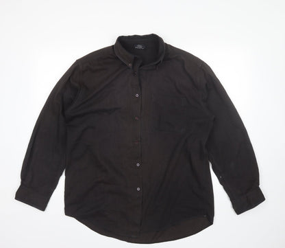 Mens UK Size L Originals Brown  Button-Up Long Sleeve Casual Shirt