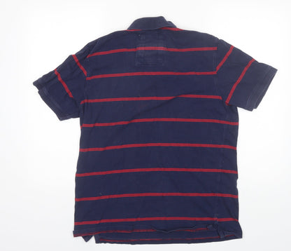 NEXT Mens Blue Striped Cotton  Polo Size L Collared