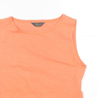 Definitions Womens Orange  Cotton Basic Tank Size 14 Round Neck