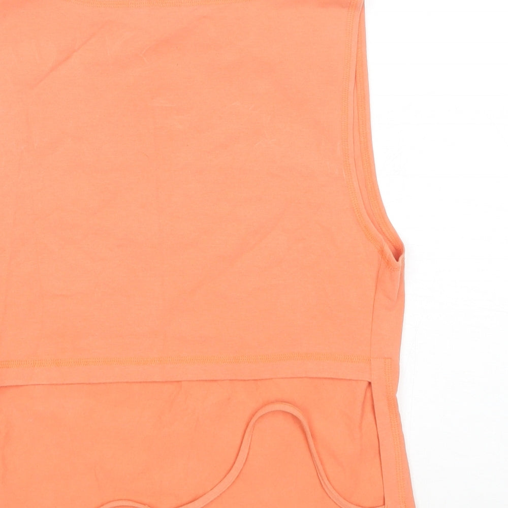 Definitions Womens Orange  Cotton Basic Tank Size 14 Round Neck