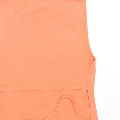 Definitions Womens Orange  Cotton Basic Tank Size 14 Round Neck