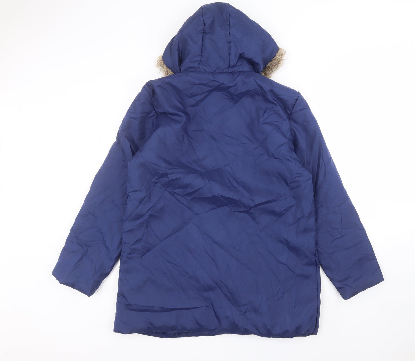 Womens UK Size S anne de lancay Blue Parka Coat