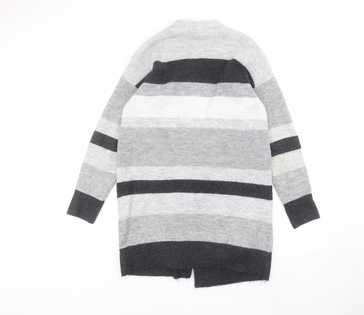 George Womens Grey Striped  Jacket Coatigan Size S