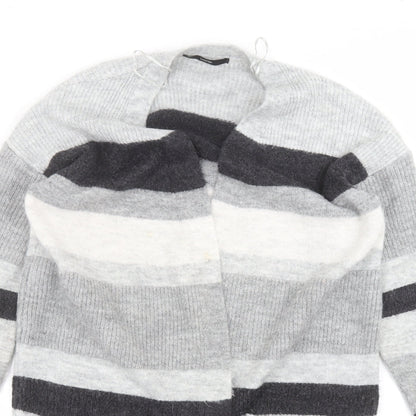 George Womens Grey Striped  Jacket Coatigan Size S