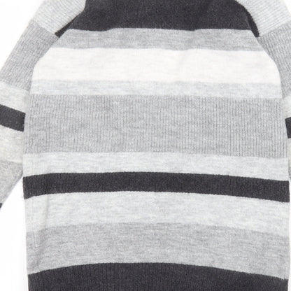 George Womens Grey Striped  Jacket Coatigan Size S